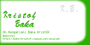 kristof baka business card